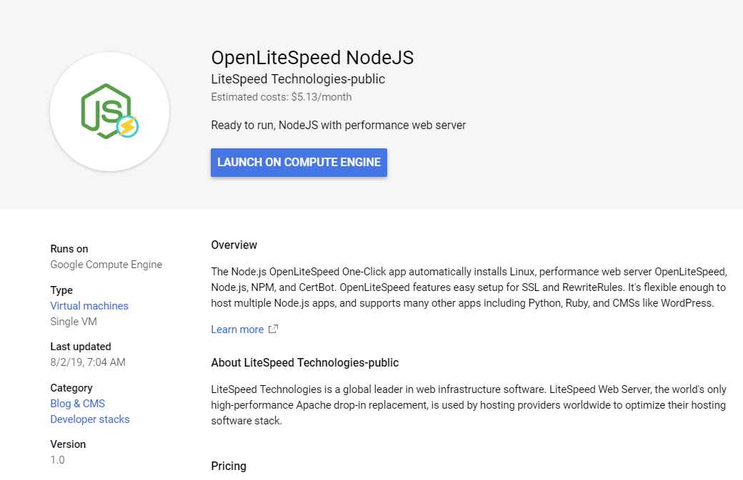 ! gcp nodejs 1