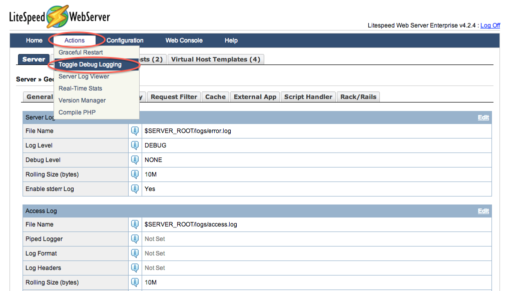 !Toggle Debug Logging
