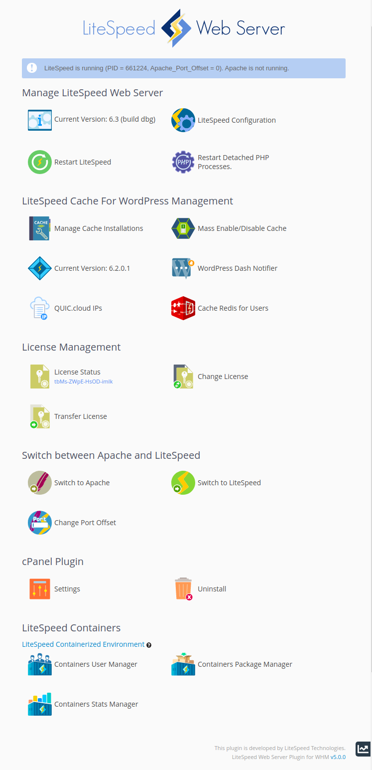 !WHM Plugin Main Page