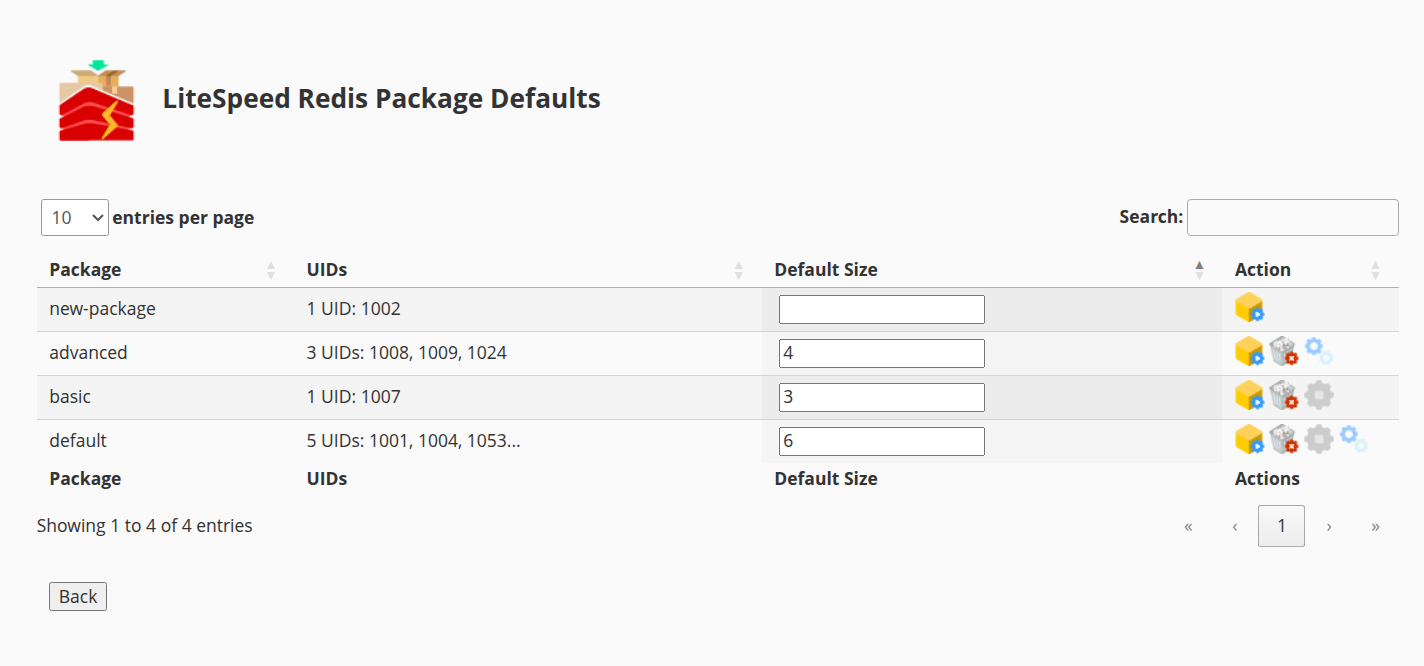 !Whm Plugin "Cache Redis Package Manager" Page