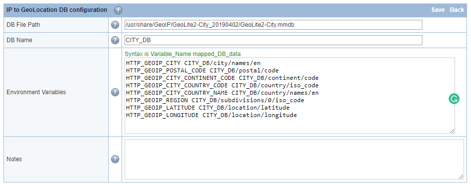 GeoIP Variables