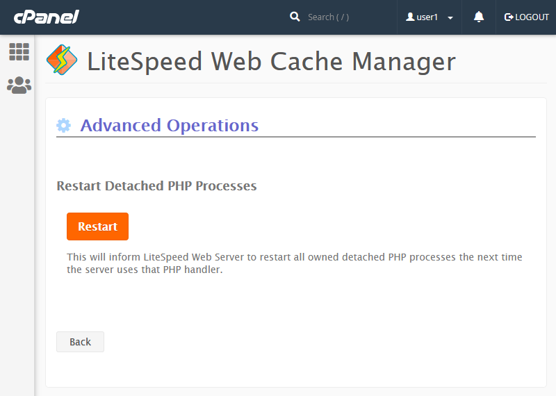 User-end CPanel Plugin "Advanced Operations" Page