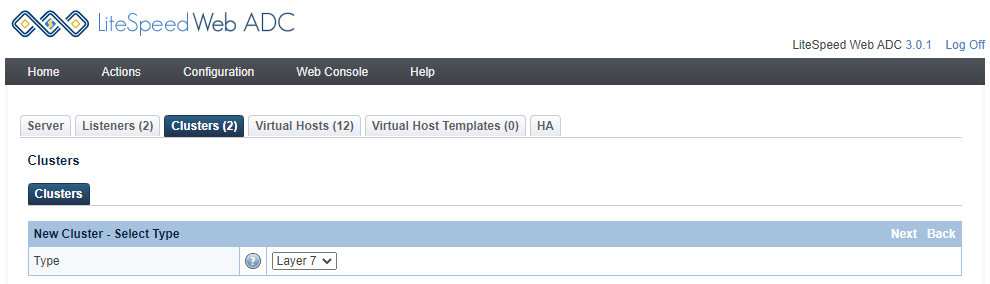 !Choose a cluster type