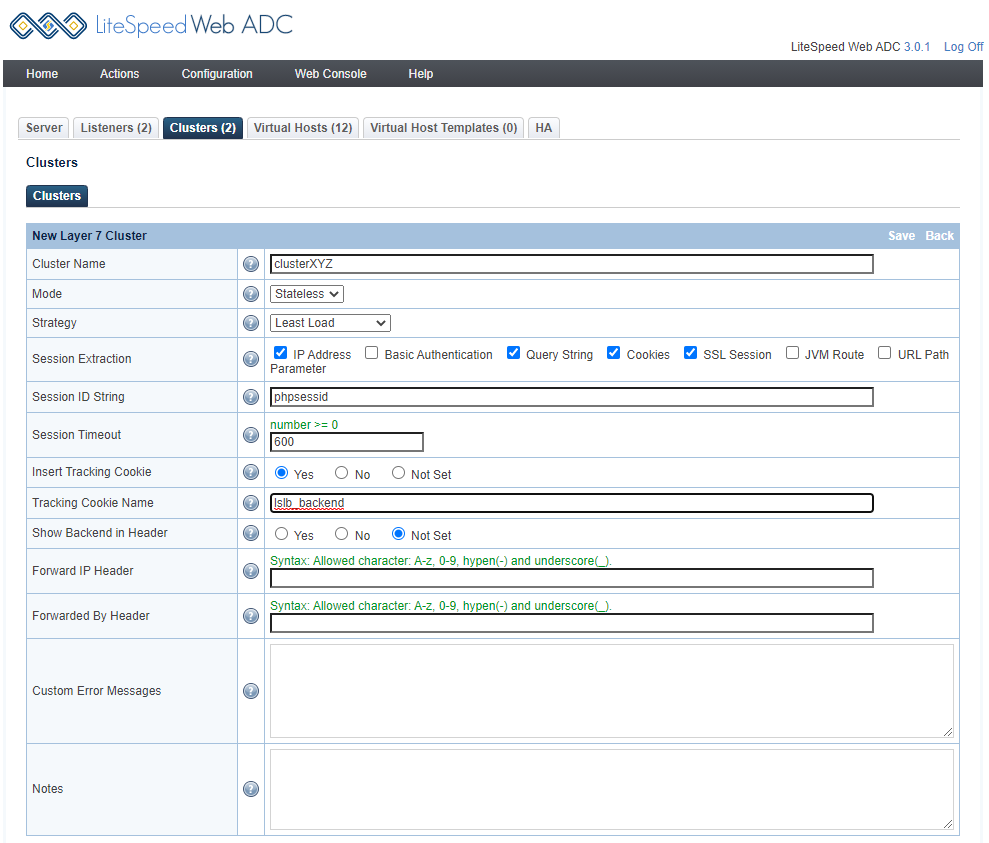 !Define a new cluster