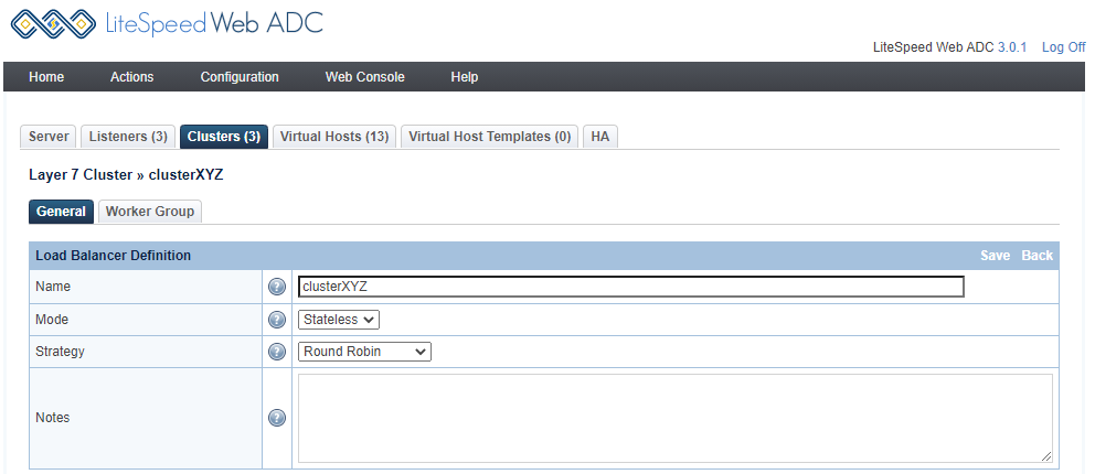 !Edit load balancer definition